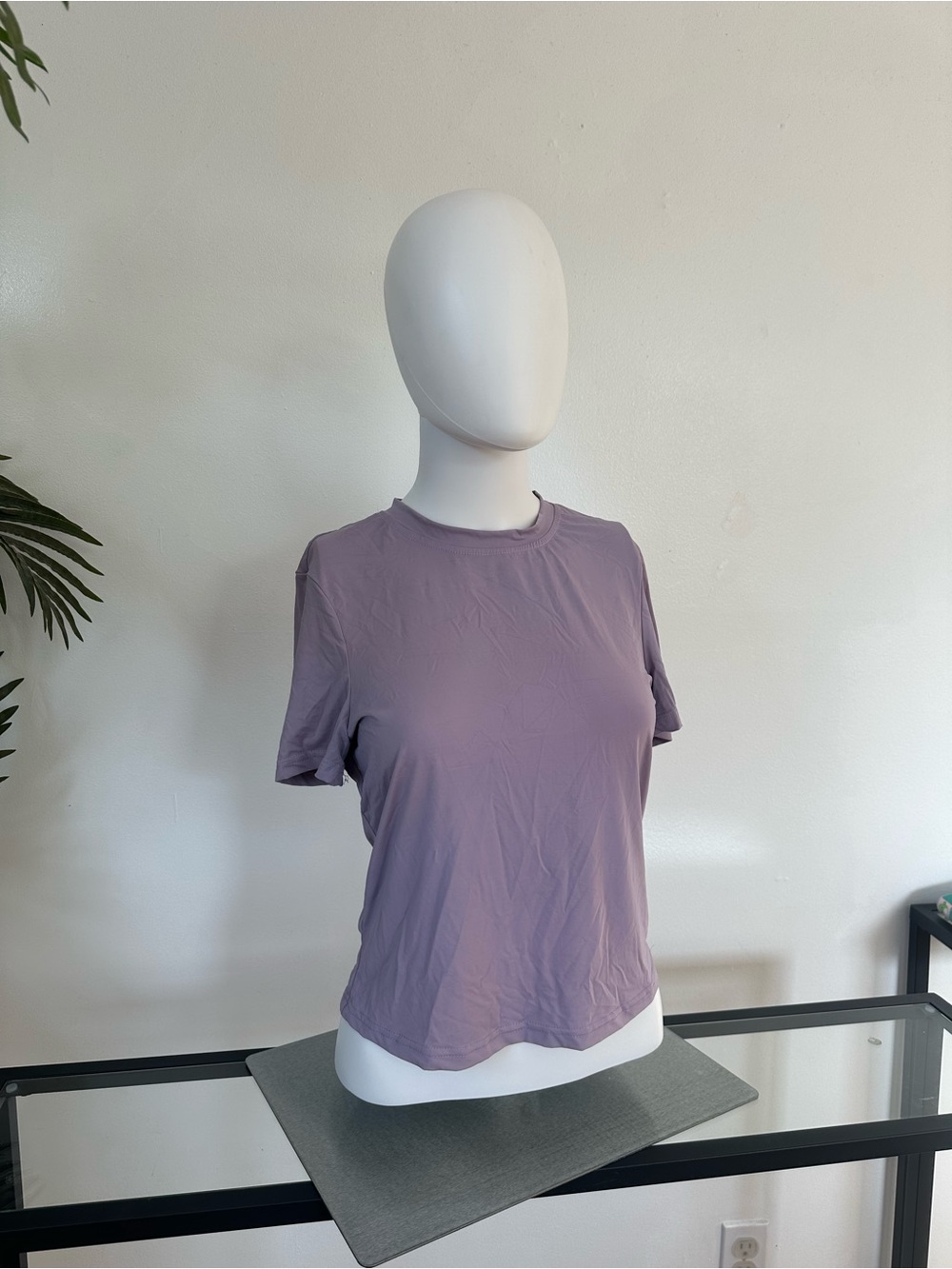 SHEIN Dusty Lavender Short Sleeve Crewneck Tee